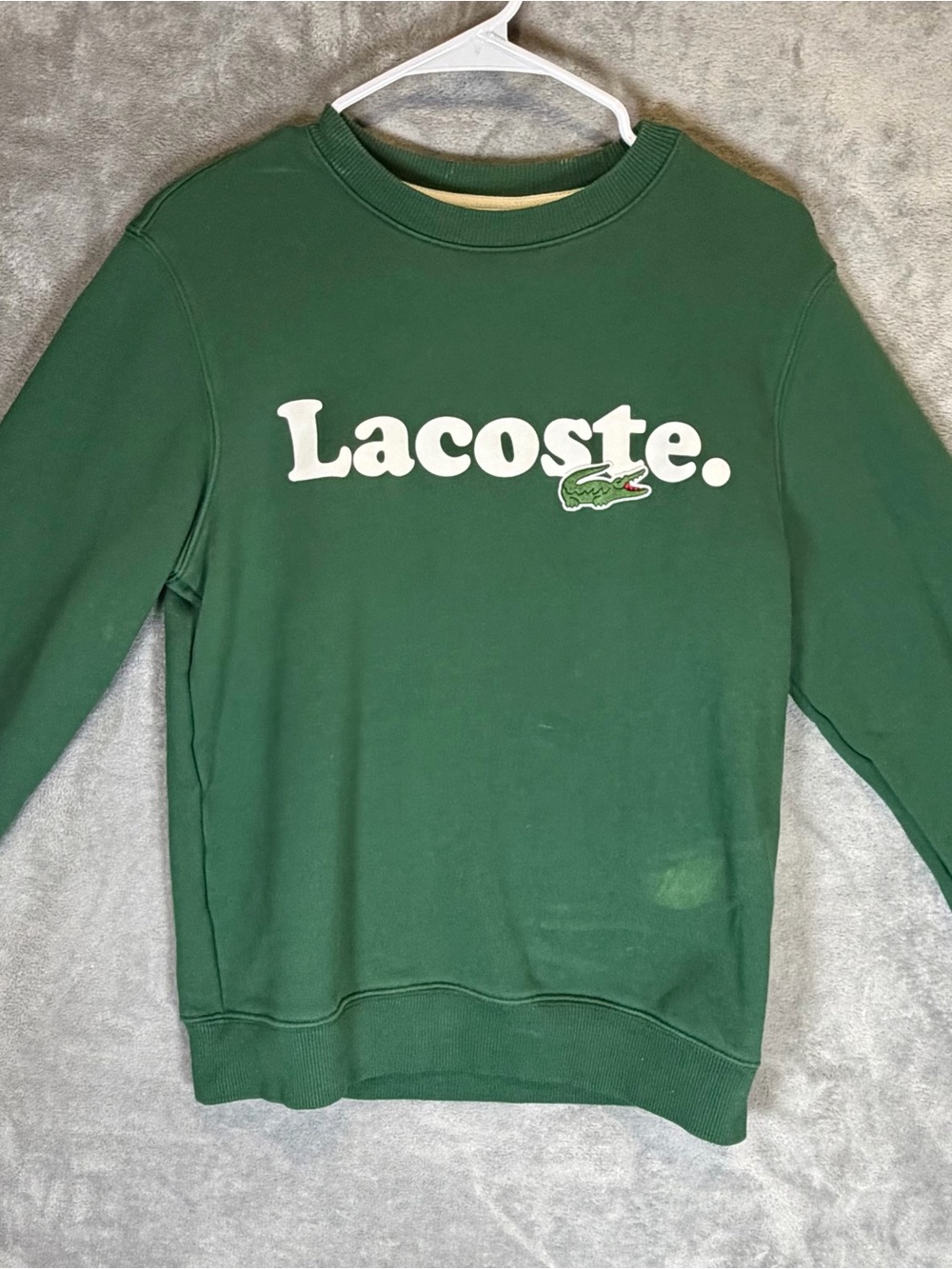 Lacoste Forest Green Crewneck Sweatshirt with Logo
